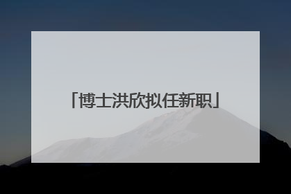 博士洪欣拟任新职
