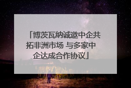 博茨瓦纳诚邀中企共拓非洲市场 与多家中企达成合作协议