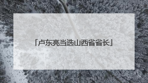 卢东亮当选山西省省长