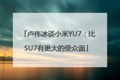 卢伟冰谈小米YU7：比SU7有更大的受众面