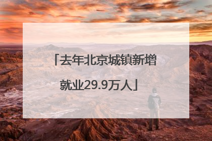 去年北京城镇新增就业29.9万人