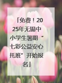 免费！2025年无锡中小学生暑期“七彩公益安心托班”开始报名