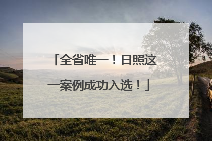 全省唯一！日照这一案例成功入选！