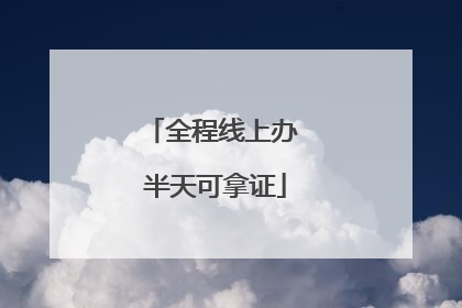 全程线上办 半天可拿证