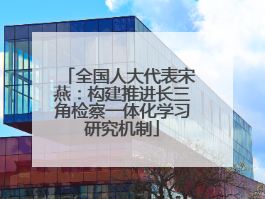 全国人大代表宋燕：构建推进长三角检察一体化学习研究机制