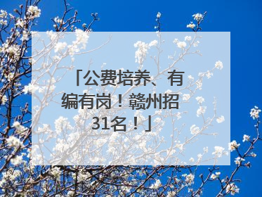 公费培养、有编有岗！赣州招31名！