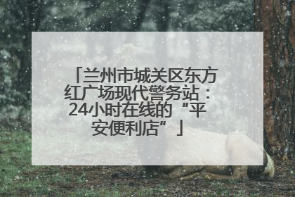 兰州市城关区东方红广场现代警务站：24小时在线的“平安便利店”
