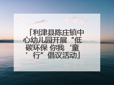 利津县陈庄镇中心幼儿园开展“低碳环保 你我‘童’行”倡议活动