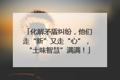 化解矛盾纠纷，他们走“新”又走“心”，“土味智慧”满满！