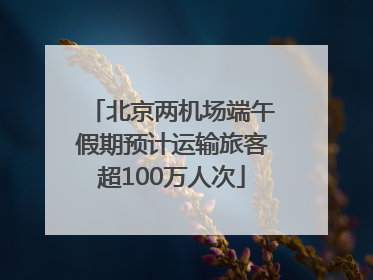北京两机场端午假期预计运输旅客超100万人次