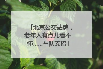 北京公交站牌，老年人有点儿看不懂……车队支招