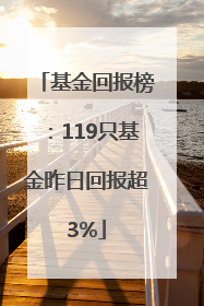 基金回报榜：119只基金昨日回报超3%