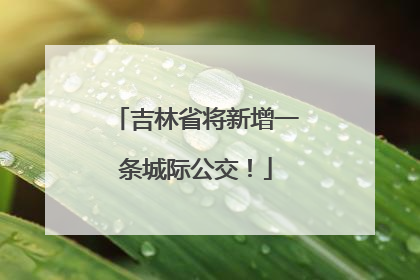 吉林省将新增一条城际公交！