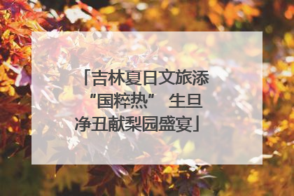吉林夏日文旅添“国粹热” 生旦净丑献梨园盛宴