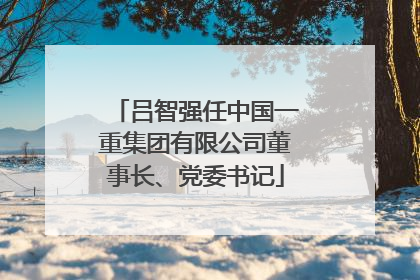 吕智强任中国一重集团有限公司董事长、党委书记