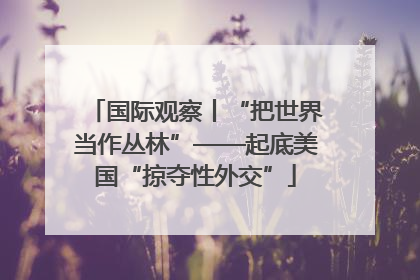 国际观察丨“把世界当作丛林”——起底美国“掠夺性外交”