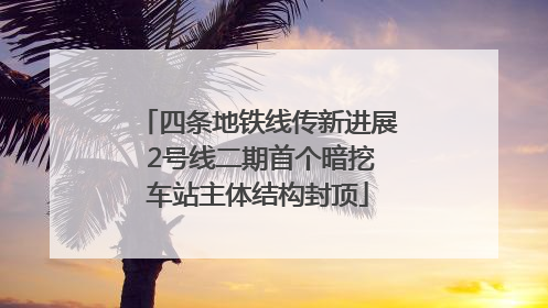 四条地铁线传新进展 2号线二期首个暗挖车站主体结构封顶