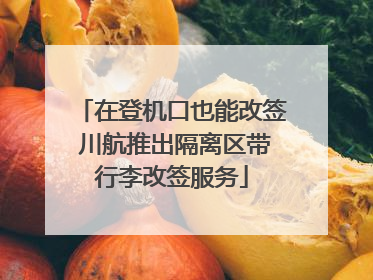 在登机口也能改签 川航推出隔离区带行李改签服务