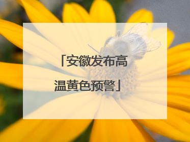 安徽发布高温黄色预警