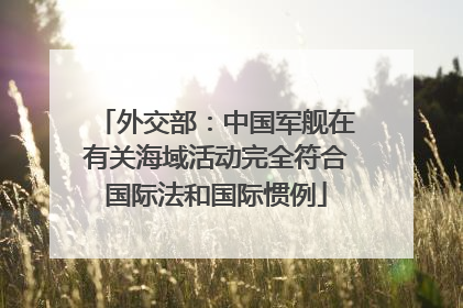 外交部：中国军舰在有关海域活动完全符合国际法和国际惯例