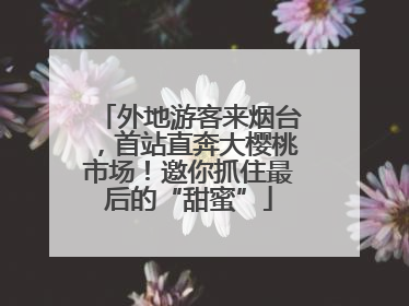 外地游客来烟台，首站直奔大樱桃市场！邀你抓住最后的“甜蜜”