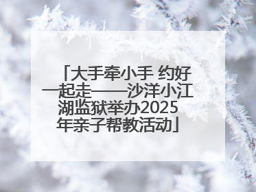 大手牵小手 约好一起走——沙洋小江湖监狱举办2025年亲子帮教活动