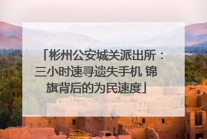 彬州公安城关派出所：三小时速寻遗失手机 锦旗背后的为民速度