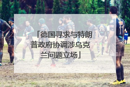 德国寻求与特朗普政府协调涉乌克兰问题立场