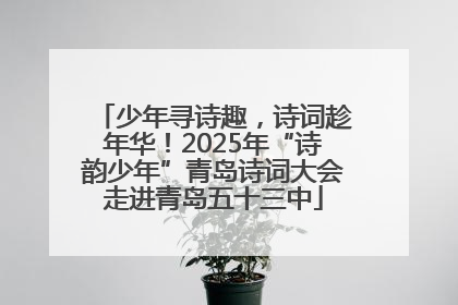 少年寻诗趣，诗词趁年华！2025年“诗韵少年”青岛诗词大会走进青岛五十三中
