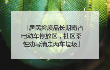 居民捡废品长期霸占电动车停放区，社区柔性劝导清走两车垃圾