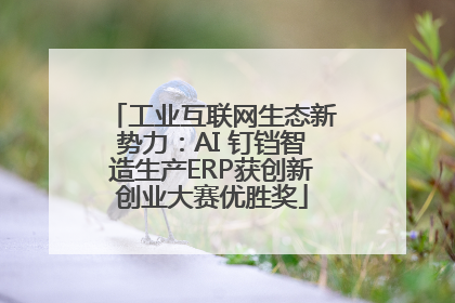 工业互联网生态新势力：AI 钉铛智造生产ERP获创新创业大赛优胜奖