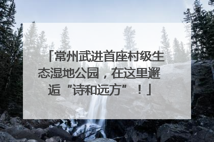 常州武进首座村级生态湿地公园，在这里邂逅“诗和远方”！