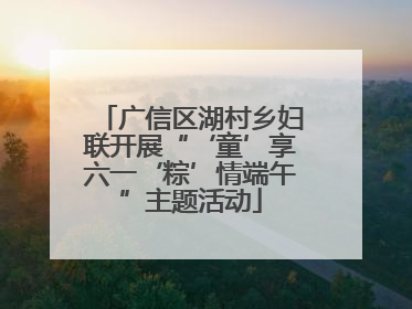 广信区湖村乡妇联开展“‘童’享六一‘粽’情端午”主题活动
