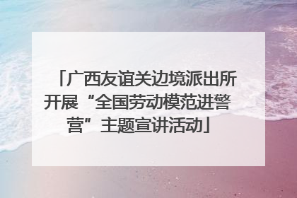 广西友谊关边境派出所开展“全国劳动模范进警营”主题宣讲活动