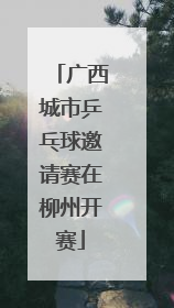 广西城市乒乓球邀请赛在柳州开赛