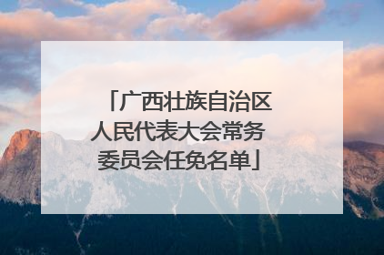 广西壮族自治区人民代表大会常务委员会任免名单