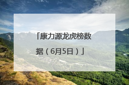 康力源龙虎榜数据（6月5日）