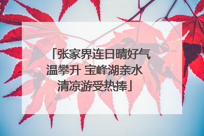张家界连日晴好气温攀升 宝峰湖亲水清凉游受热捧