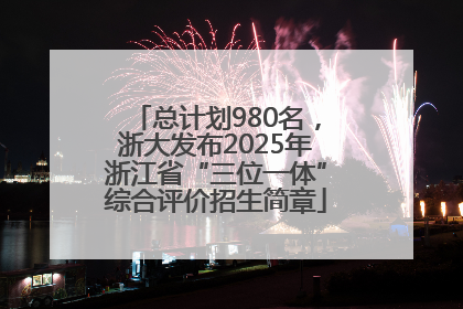 总计划980名，浙大发布2025年浙江省“三位一体”综合评价招生简章