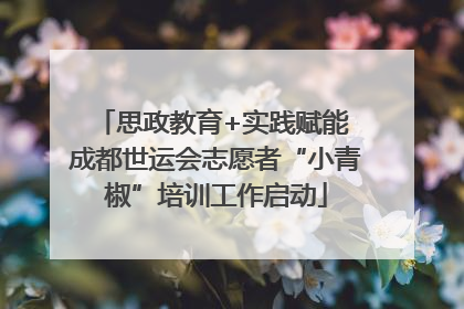 思政教育+实践赋能 成都世运会志愿者“小青椒”培训工作启动