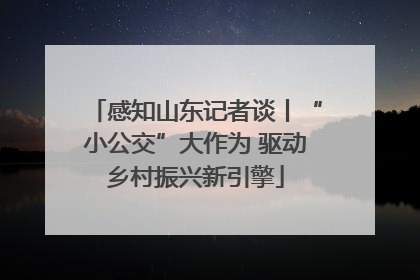 感知山东记者谈丨“小公交”大作为 驱动乡村振兴新引擎