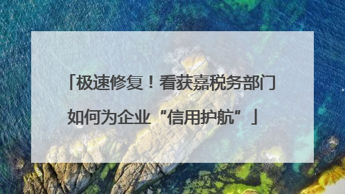 极速修复！看获嘉税务部门如何为企业“信用护航”