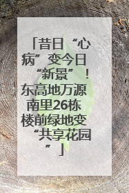 昔日“心病”变今日“新景”！东高地万源南里26栋楼前绿地变“共享花园”