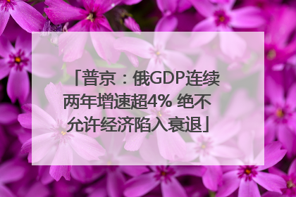普京：俄GDP连续两年增速超4% 绝不允许经济陷入衰退