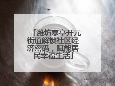 潍坊寒亭开元街道解锁社区经济密码，赋能居民幸福生活