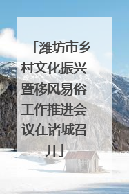 潍坊市乡村文化振兴暨移风易俗工作推进会议在诸城召开