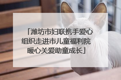 潍坊市妇联携手爱心组织走进市儿童福利院暖心关爱助童成长