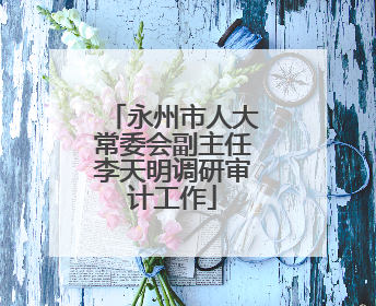 永州市人大常委会副主任李天明调研审计工作