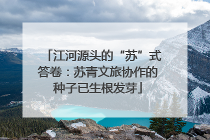 江河源头的“苏”式答卷：苏青文旅协作的种子已生根发芽