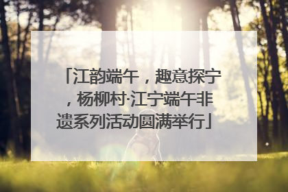 江韵端午，趣意探宁，杨柳村·江宁端午非遗系列活动圆满举行